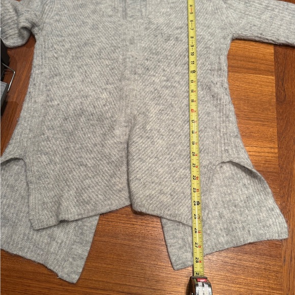 Women's Gray Sweater with Button Back Detail - Picture 12 of 14